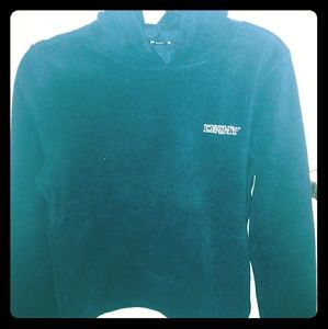DKNY navy blue fleece hoodie sweater